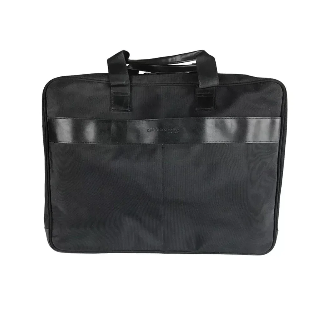 Kenneth Cole New York Unisex Black Canvas Zip Around‎ Double Handles Laptop Bag